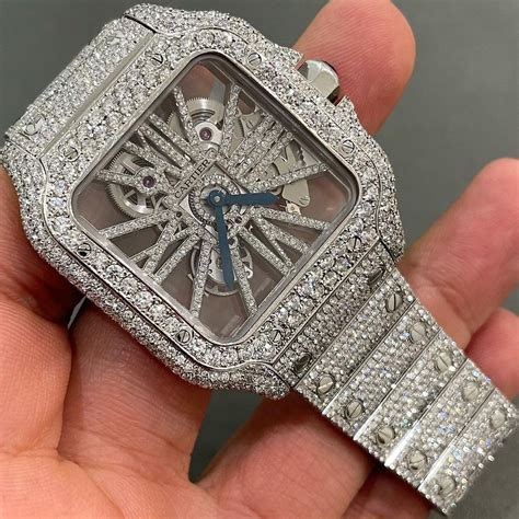 replica moissanite watch|moissanite cartier watch for sale.